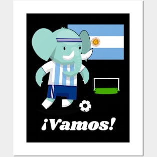 ⚽ Argentina Football, Cute Elephant Scores a Goal, Team Spirit Posters and Art